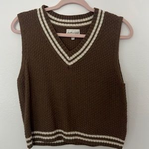 brown crochet vest